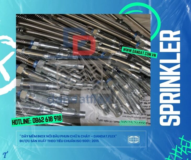 Ống mềm kết nối đầu phun sprinkler, ống mềm sprinkler PCCC, ống mềm cho đầu phun chữa cháy