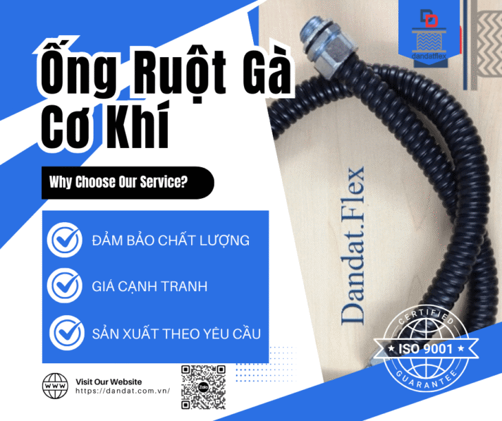 Ống Ruột Gà Cơ Khí – Ống ruột gà lõi thép bọc nhựa bọc lưới 304, Ống ruột gà lõi thép