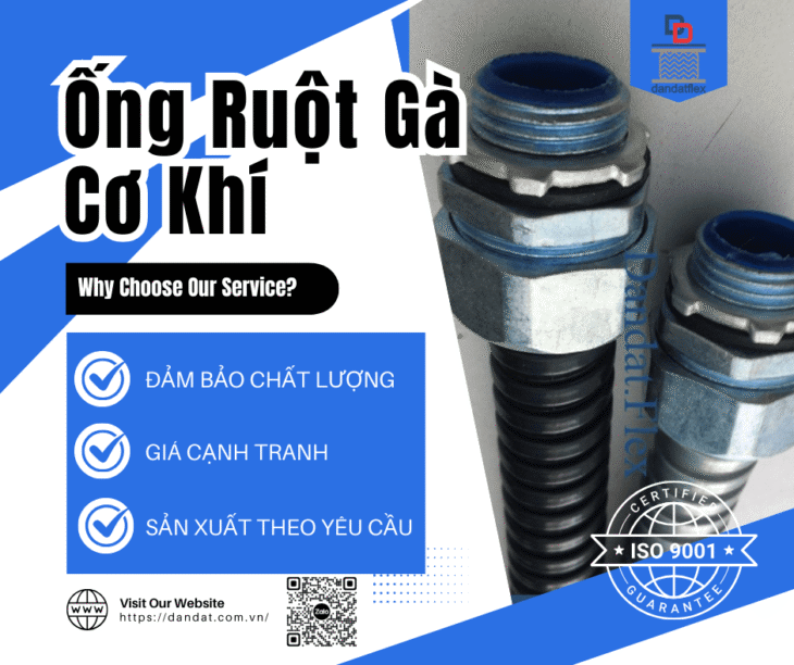 Ống Ruột Gà Cơ Khí – Ống ruột gà lõi thép bọc nhựa bọc lưới 304, Ống ruột gà lõi thép