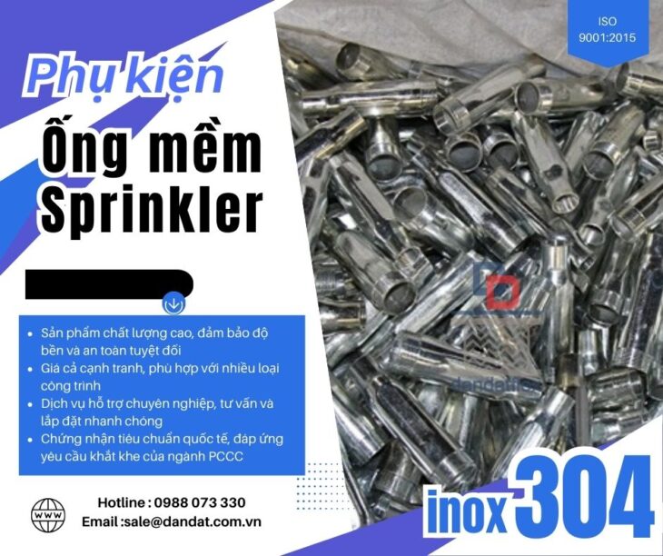 Ống nối đầu phun cứu hỏa, dây nối mềm đầu phun sprinkler, ống mềm PCCC, phụ kiện ống mềm chữa cháy