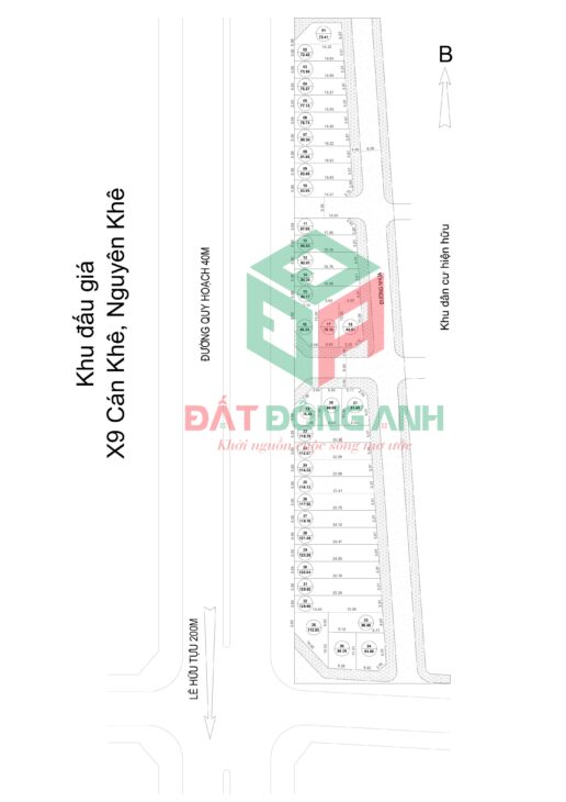 ĐẤT ĐÂU GIÁ X9 CÁN KHÊ, NGUYÊN KHÊ – 78,7M – MẶT ĐƯỜNG QUY HOẠCH RỘNG 40M – 7 TỶ