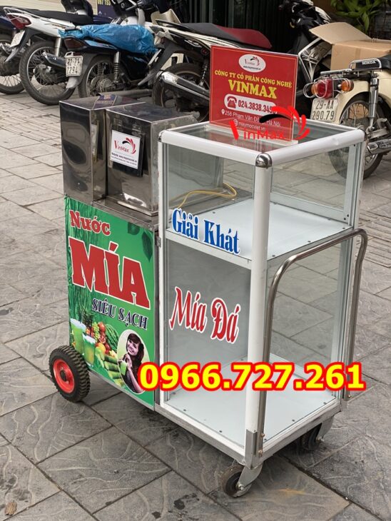 Máy ép mía tủ kính lô inox chạy điện