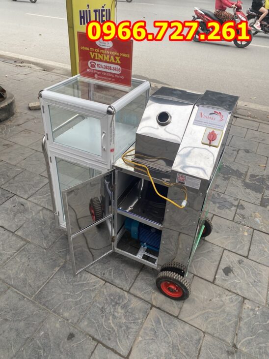 Máy ép mía tủ kính lô inox chạy điện