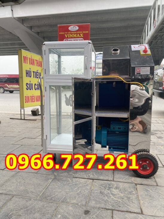 Máy ép mía tủ kính lô inox chạy điện