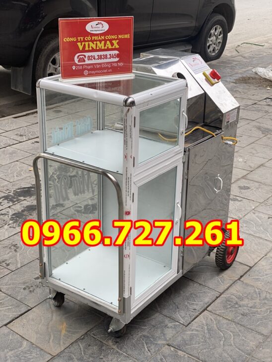 Máy ép mía tủ kính lô inox chạy điện