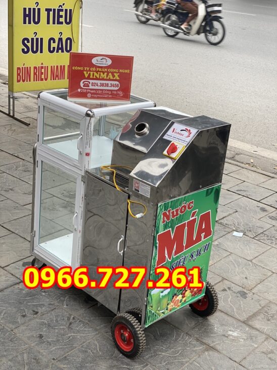 Máy ép mía tủ kính lô inox chạy điện