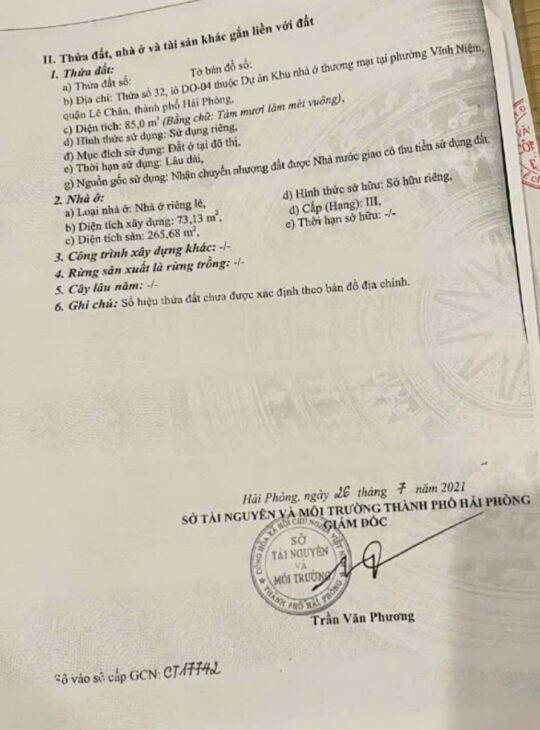 Bán nhà khu Việt Phát – Vĩnh Niệm, 85m 4 tầng, đường 12m, GIá 6 tỉ