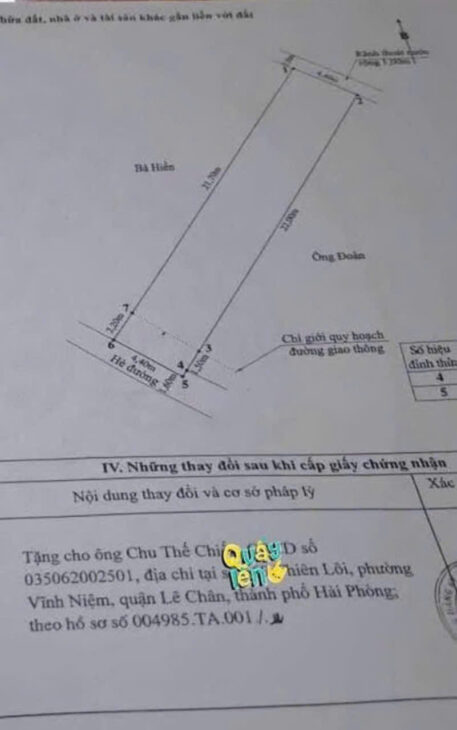 Bán nhà 2 tầng mặt đường Thiên Lôi, 105m, ngang 4,4, Giá 10.5 tỉ