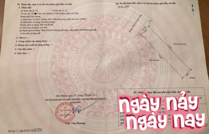 Bán nhà mặt đường Trực Cát – Lê Chân, 97m 3 tầng độc lập gốc dân, Giá 7.3 tỉ, vị trí đẹp