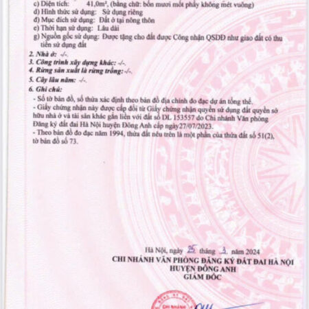 NHẬP KHẨU ĐÔNG ANH CHỈ NHỈNH 3 TỶ – CỰC HIẾM