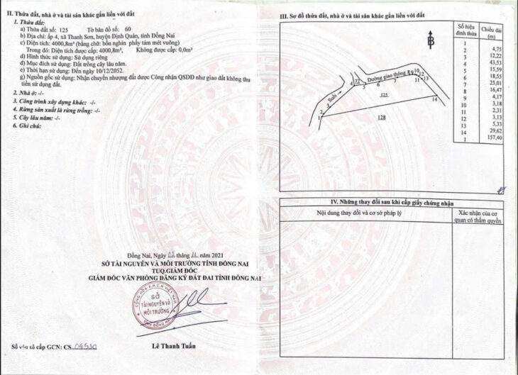 BÁN LÔ ĐẤT TRỒNG CÂY LÂU NĂM TẠI ĐỊNH QUÁN – ĐỒNG NAI