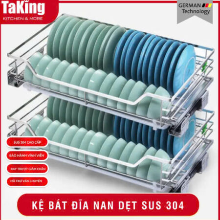 Kệ Bát Đĩa Nan Dẹt Sus304 TaKing Cao Cấp, Tiện Nghi