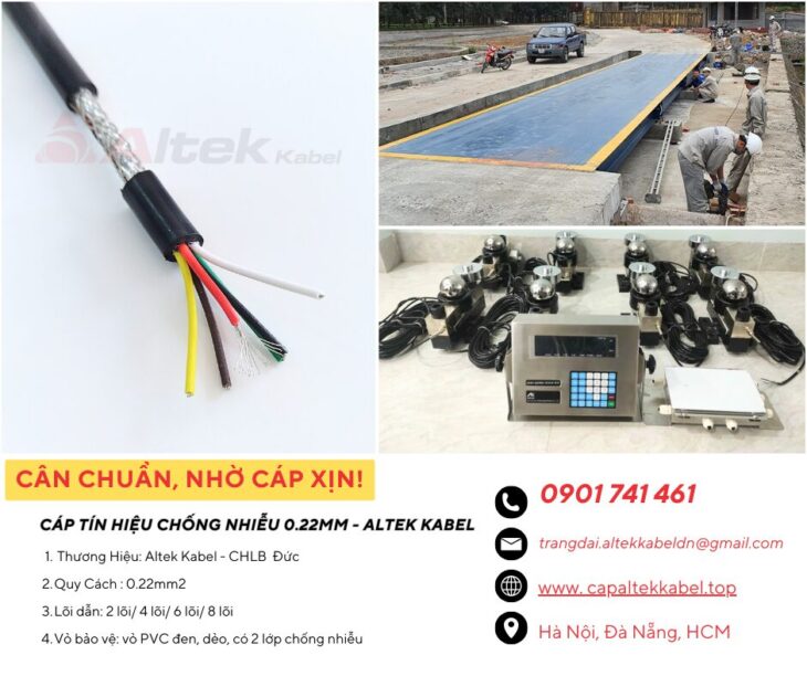 Cáp tín hiệu chống nhiễu Altek Kabel 0.22mm cho cân điện tử