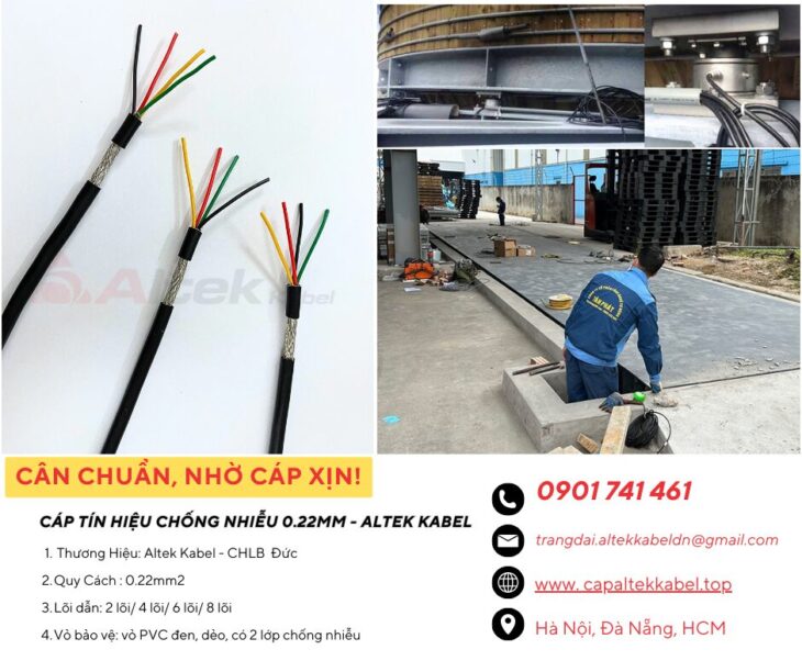 Cáp tín hiệu chống nhiễu Altek Kabel 0.22mm cho cân điện tử