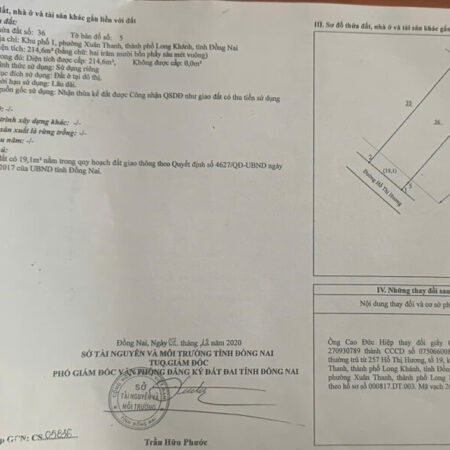 CHÍNH CHỦ BÁN ĐẤT ĐẸP – GIÁ Tốt – Vị Trí Đắc Địa Tại : Xuân Thanh – Long Khánh – Đồng Nai