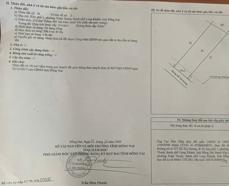CHÍNH CHỦ BÁN ĐẤT ĐẸP – GIÁ Tốt – Vị Trí Đắc Địa Tại : Xuân Thanh – Long Khánh – Đồng Nai