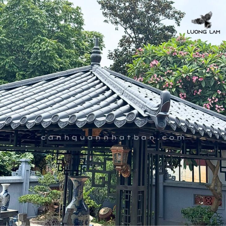 Chòi gỗ phong cách kết hợp ngói nhựa âm dương Nhật Bản