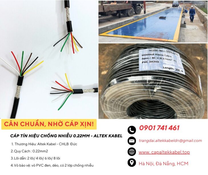 Cáp tín hiệu chống nhiễu Altek Kabel 0.22mm cho cân điện tử