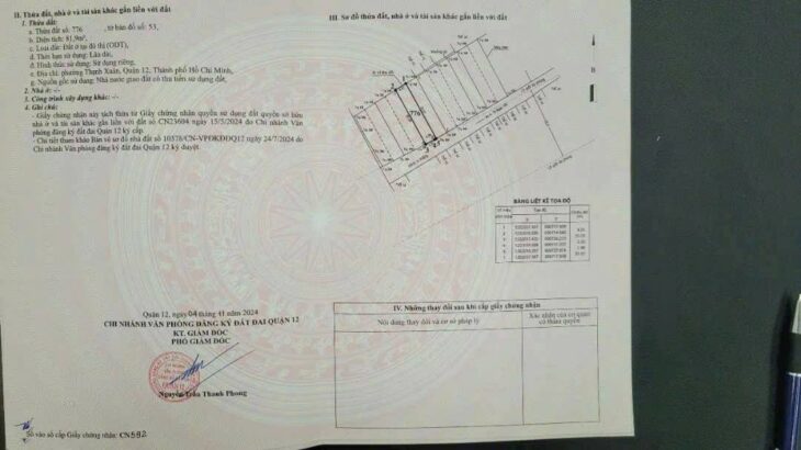 Đất dài 4x21m full thổ cư, hẻm xe tải, đường Tô Ngọc Vân, SIÊU RẺ nhỉnh 3 tỷ