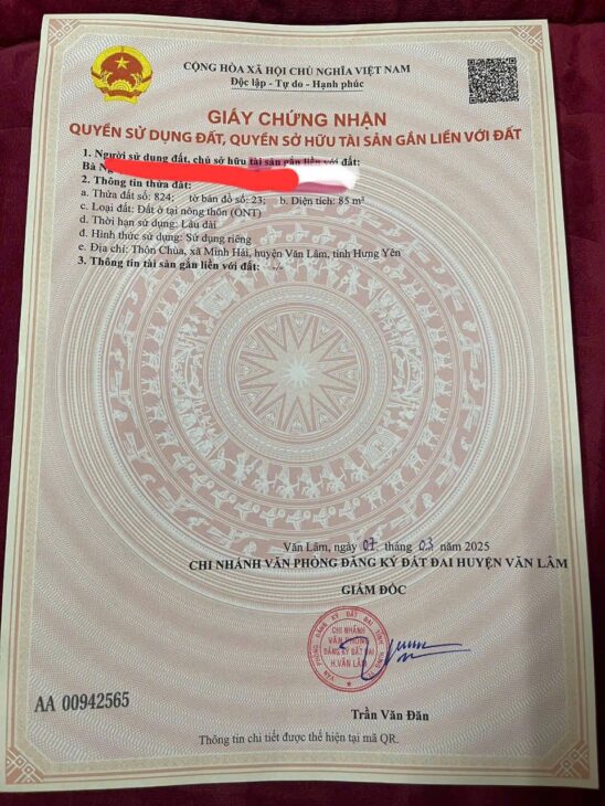 Cần bán lô góc 85m Thôn chùa, Minh Hải, Văn Lâm, Hưng Yên