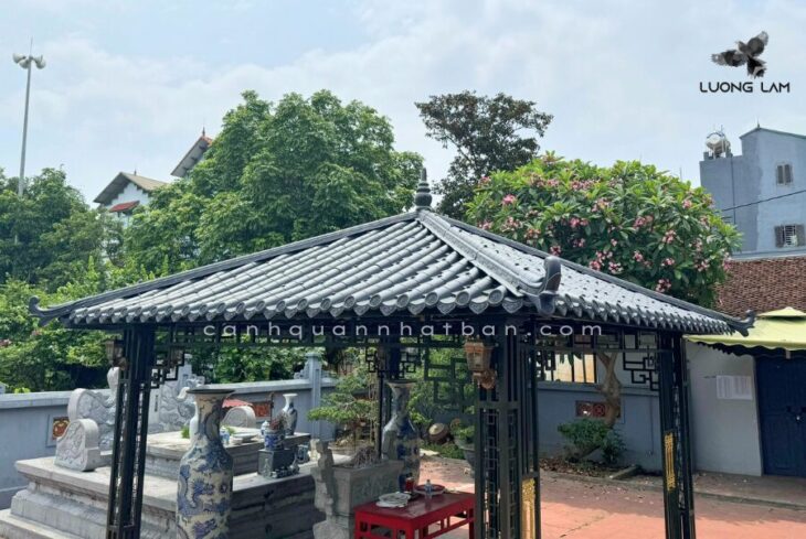 Chòi gỗ phong cách kết hợp ngói nhựa âm dương Nhật Bản