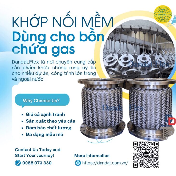 Khớp Nối Mềm Inox Chuyên Dùng Cho Bồn Chứa Gas Công Nghiệp – Khớp Nối Mềm Inox, Khớp chống rung kim