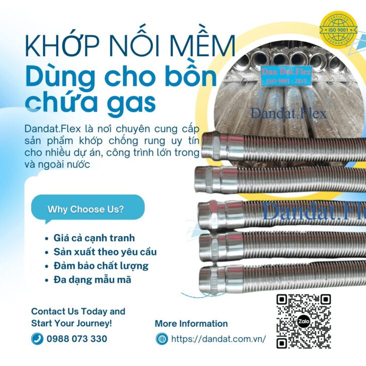 Khớp Nối Mềm Inox Chuyên Dùng Cho Bồn Chứa Gas Công Nghiệp – Khớp Nối Mềm Inox, Khớp chống rung kim