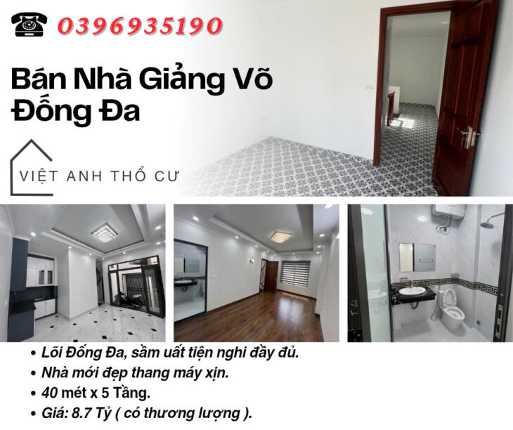 Bán nhà Phố Giảng Võ, Nhà Đẹp Ở Ngay, Thang Máy Xịn, 40mx5T, Giá: 8.7 Tỷ, Lh: 0396935190.