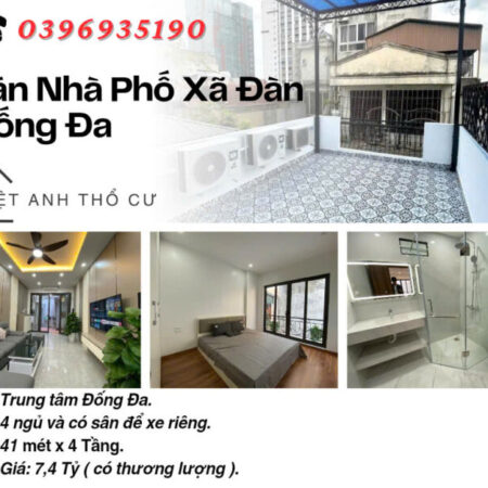 Bán nhà Xã Đàn_Bốn Phòng Ngủ_Có Sân Để Xe_41mx4T_Giá: 7.4 Tỷ_Lh: 0396935190.
