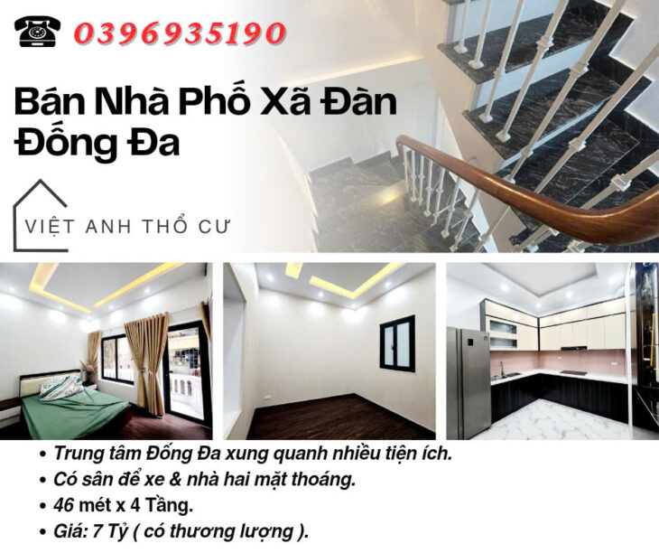 Bán nhà Xã Đàn_Hai Mặt Thoáng_Có Sân Để Xe_46mx4T_Giá: 7 Tỷ_Lh: 0396935190.