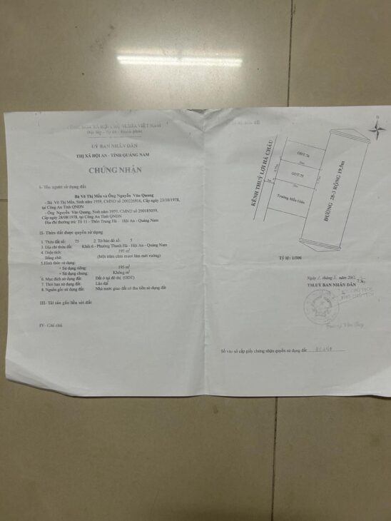 BÁN ĐẤT ĐẸP– P. THANH HÀ, TP. HỘI AN, QUẢNG NAM – 0905.187.012 (Anh Dũng)