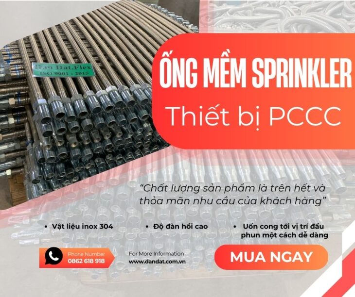 KHỚP NỐI MỀM SPRINKLER | FLEXIBLE SPRINKLER HOSE | KHỚP NỐI MỀM PCCC | ỐNG MỀM SPRINKLER