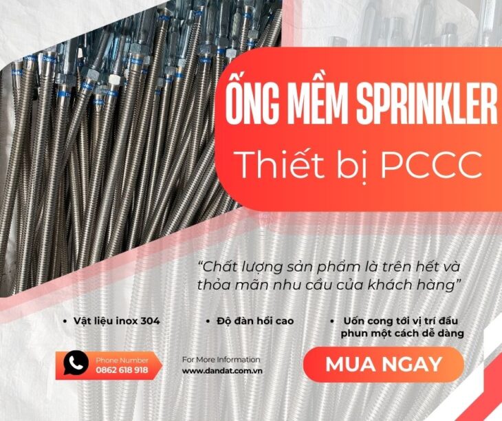 KHỚP NỐI MỀM SPRINKLER | FLEXIBLE SPRINKLER HOSE | KHỚP NỐI MỀM PCCC | ỐNG MỀM SPRINKLER