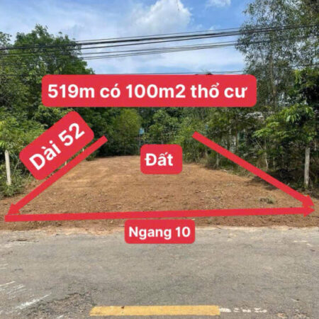 Đất mặt nhựa lớn 32m tp Bến cát DT518’9m2 ODT – đất sát sông sài gòn.