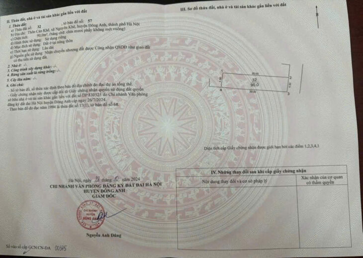 BÁN ĐẤT 90M2 CÁN KHÊ NGUYÊN KHÊ ĐÔNG ANH – CHỈ NHỈNH 5 TỶ