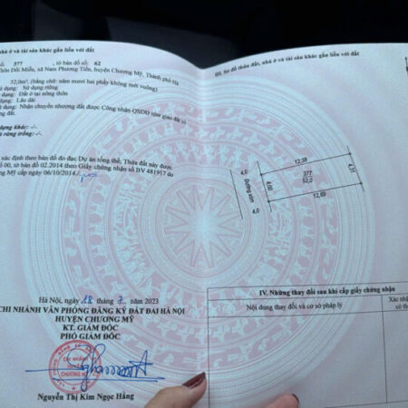 Sót 1 lô duy nhất đất 52 m full thổ cư tại Chương Mỹ – đường xe tải chạy giá chỉ hơn 1 tỉ xíu Sót 1 lô duy nhất đất 52 m full thổ cư tại Chương Mỹ – đường xe tải chạy giá chỉ hơn 1 tỉ xíu