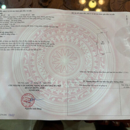 BÁN ĐẤT 95M2 LƯƠNG QUY XUÂN NỘN ĐÔNG ANH – GIÁ CỰC TỐT