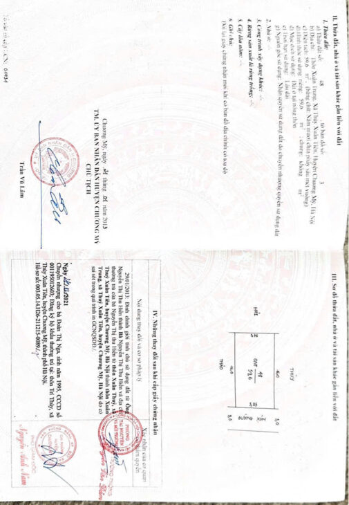 CC cần bán 127m full thổ cư 2 sổ tại thủy xuân tiên chương mỹ