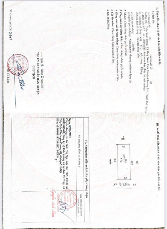 CC cần bán 127m full thổ cư 2 sổ tại thủy xuân tiên chương mỹ