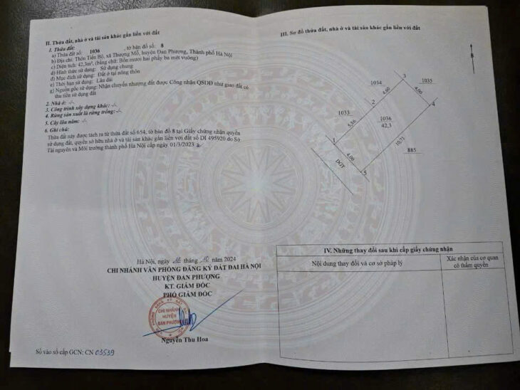 Bán nhanh 42m2 đất tại Thượng Mỗ, Đan Phượng, giá 66 tr