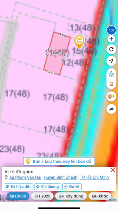Bán gấp đất nền 200m2 gần chợ Cầu Xáng xã Phạm Văn Hai, Bình Chánh giá rẻ