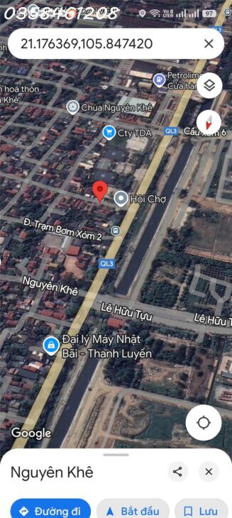 Mới- Bán đất 99m Nguyên Khê(sát Quốc lộ 3) đẹp long lanh+ ngõ thông+ ô tô tránh.