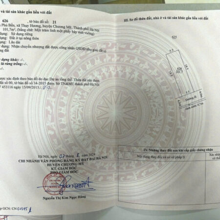 Đất mặt đường kinh doanh tại Phú Bến Thụy Hương phường Chương Mỹ