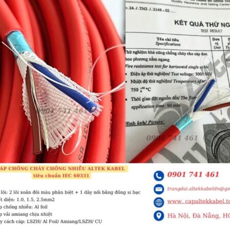 Cáp chống cháy 2×1.5 chuẩn BS6387, IEC 60331 Đà Nẵng, Hà Nội, HCM