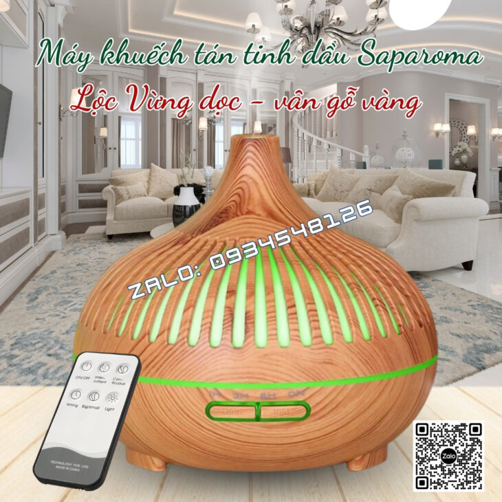 MÁY XÔNG TINH DẦU SAPAROMA 550ml, PHUN SƯƠNG BÙ ẨM, THƠM PHÒNG, HỖ TRỢ KHỬ MÙI, XUA ĐUỔI MUỖI