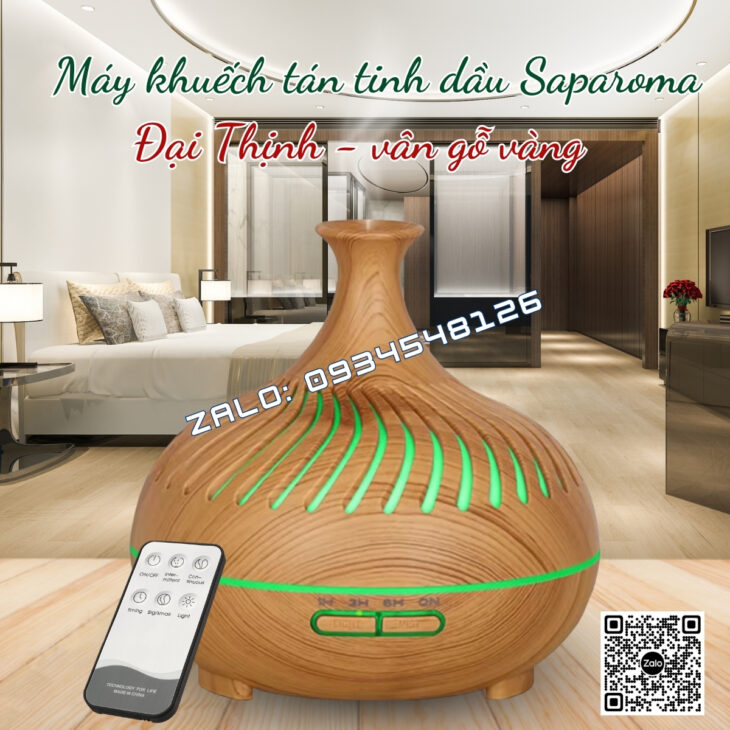 MÁY XÔNG TINH DẦU SAPAROMA 550ml, PHUN SƯƠNG BÙ ẨM, THƠM PHÒNG, HỖ TRỢ KHỬ MÙI, XUA ĐUỔI MUỖI