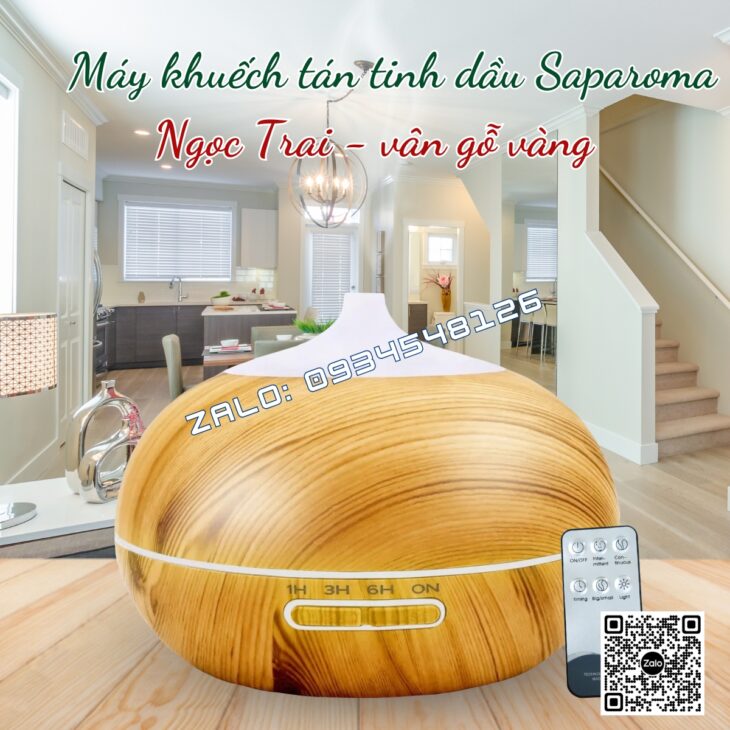 MÁY XÔNG TINH DẦU SAPAROMA 550ml, PHUN SƯƠNG BÙ ẨM, THƠM PHÒNG, HỖ TRỢ KHỬ MÙI, XUA ĐUỔI MUỖI