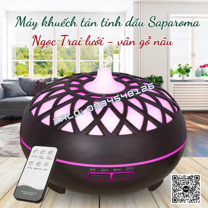 MÁY XÔNG TINH DẦU SAPAROMA 550ml, PHUN SƯƠNG BÙ ẨM, THƠM PHÒNG, HỖ TRỢ KHỬ MÙI, XUA ĐUỔI MUỖI