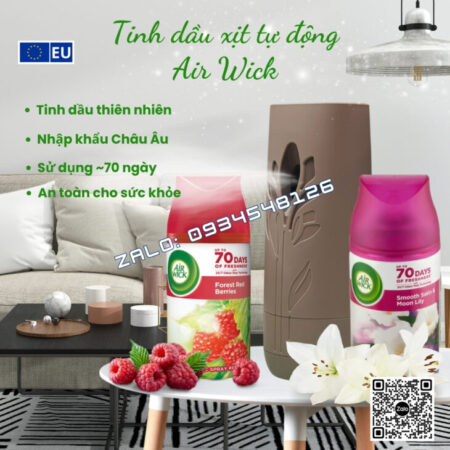 MÁY XỊT TINH DẦU THƠM PHÒNG TỰ ĐỘNG AIR WICK 250ml, HỖ TRỢ KHỬ MÙI, NHẬP KHẨU CHÂU ÂU CHÍNH HÃNG