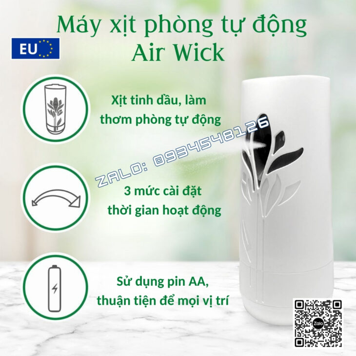 MÁY XỊT TINH DẦU THƠM PHÒNG TỰ ĐỘNG AIR WICK 250ml, HỖ TRỢ KHỬ MÙI, NHẬP KHẨU CHÂU ÂU CHÍNH HÃNG